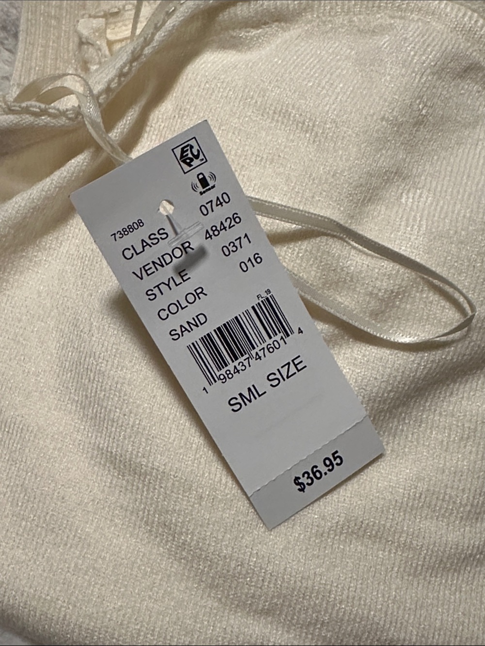 PacSun Cream Ribbed Button-Front Tank with Pocket - Picture 5 of 5